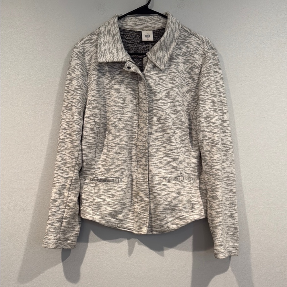 CAbi Gray Textured Blazer with Structured Silhouette - Size Large